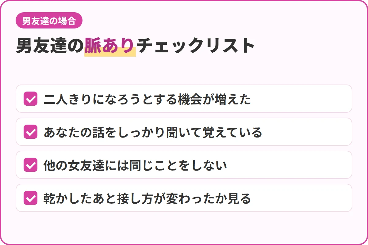 男友達の脈ありチェックリスト