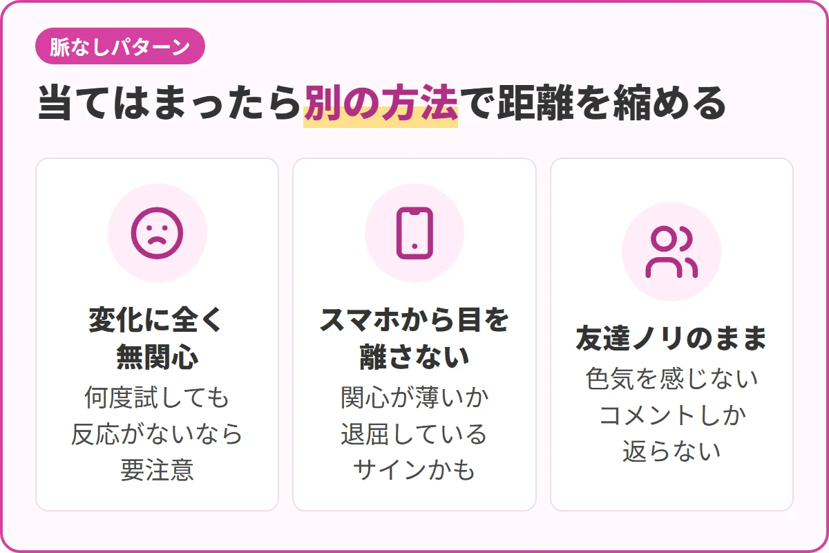 当てはまったら別の方法で距離を縮める