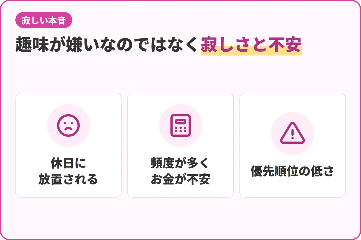 趣味が嫌いなのではなく寂しさと不安