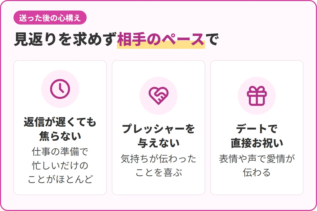見返りを求めず相手のペースで