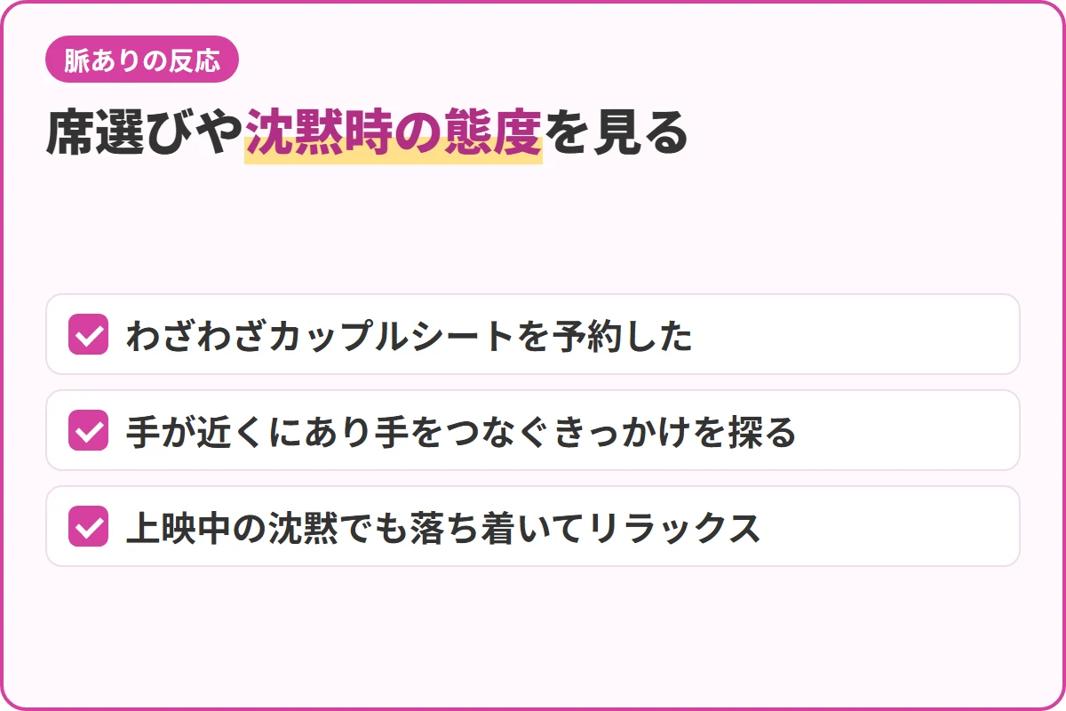 席選びや沈黙時の態度を見る