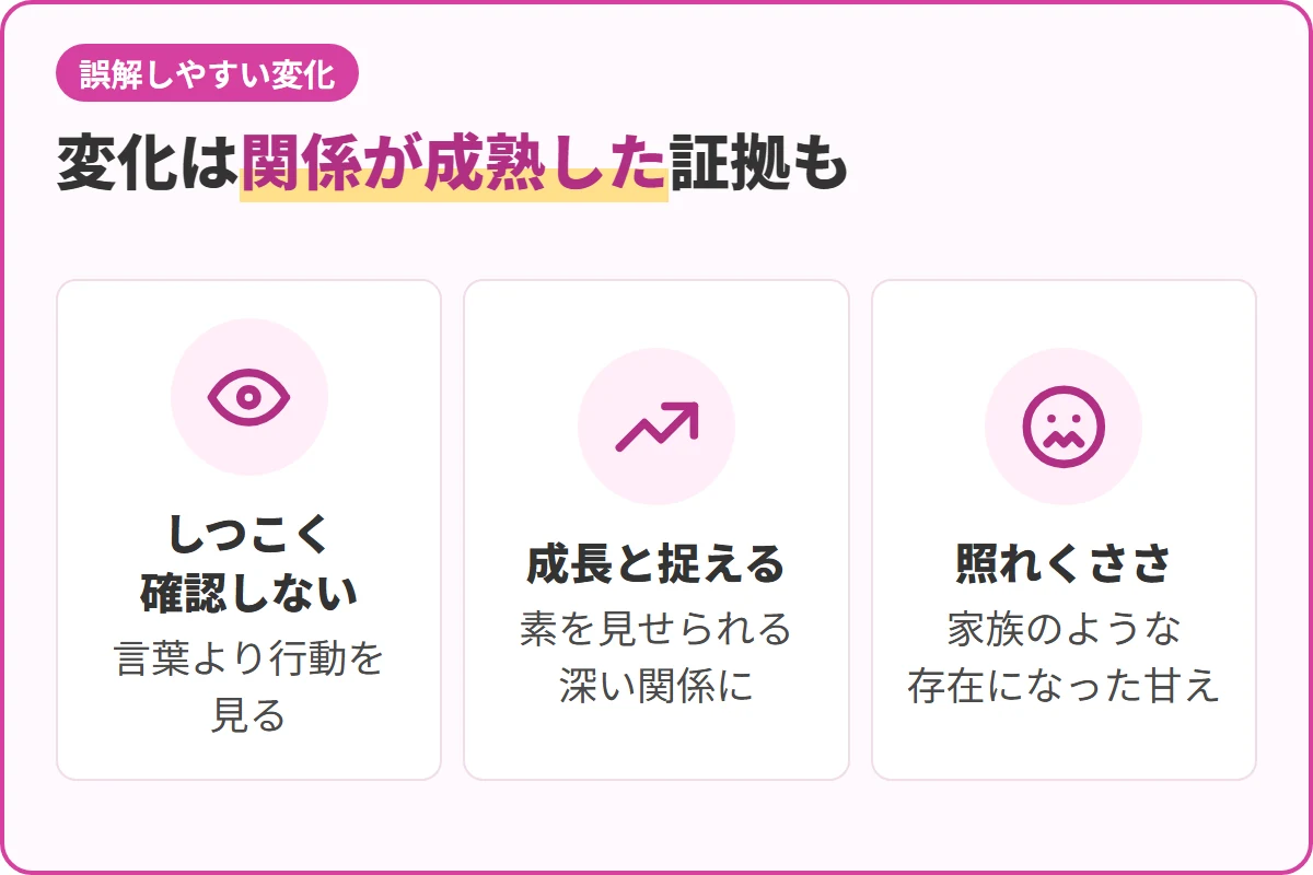変化は関係が成熟した証拠も